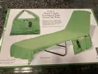 Etna 2 in 1 Terry Cloth Lounge Chair Beach Cover Towel & Tote Bag Green 78”