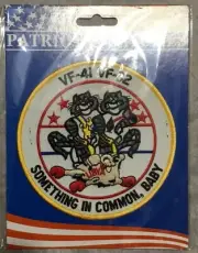 Large US Navy ~ VF 41 & VF 32 TOMCAT ~ Something in Common Baby! Military Patch