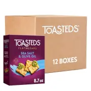 Gourmet Flatbreads Crackers with Sea Salt & Olive Oil - 12 Pack, 8.7oz Each