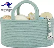 Diaper Caddy Organizer for Baby Cotton Rope Nursery Storage Bin Basket Portable