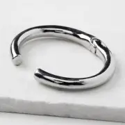 Plunder Design Trendy Fashion Jewelry Kadence Silver Hinged Cuff Bangle Bracelet