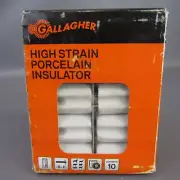 Gallagher High Strain Porcelain Insulator Pack of 10 NEW Fence Accessory