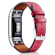 Replacement Leather Strap Watch Band for Smart Watch Fitbit Charge 2 RED COLOR