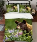 3D Bear Flower 1484NA Bed Pillowcases Quilt Cover Duvet Kathy Barefield Fay