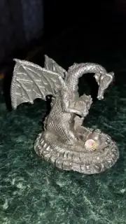 Vtg Pewter Dragon "dragon hoard" By Gallo Pewter 1987