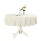 Round Waterproof Tablecloth, Stain Resistant Washable Table Cloths Wrinkle Fr...