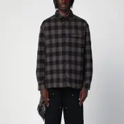 [Destin] Check pattern wool and cashmere overshirt S Grey
