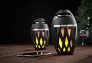 Sharper Image Tiki Torch Outdoor Bluetooth Speakers Set of 2 Indoor/Outdoor NOB