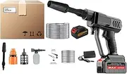 Battery Pressure Washer | Portable Cordless Rechargeable Pressure Washer,Rechargeable Cleaning Sprayer with 5m Hose Handheld Car Wash Machine for Fence Floor Wall