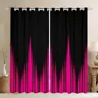 Feelyou Rose Pink Ombre Darkening Drapes Ombre Striped Window Curtains Abstra...