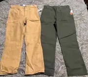 OLD NAVY Boy's "Taper Built-In Flex" Brown Cargo Pants (Set of 2) - Size 12