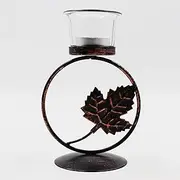 [Hosley] Metal Clear Glass Tealight Candle Holder Tealight Candle Holder with Glass Holder Perfect for Home Decor,Wedding,Parties,Tabletop 1-Cup Centerpiece(Pack of 1),with Pack of 1 Tealight (Black)