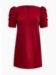 Torrid PUFF SLEEVE MINI DRESS - TEXTURED KNIT RED Plus size 3/3x NWT