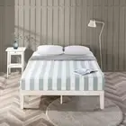 Wood Bed Frame Double Solid Wooden Base Platform Bed - Zinus