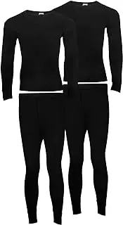 Heat Stoke® Pack of 2 Mens Thermals Set Long Johns Trouser Warm Base Layer Black Charcoal White S,M,L,XL,XXL