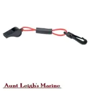 SeaChoice Black Signal Whistle with Lanyard and Attached Clip Floating Key Chain