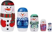 Nesting Dolls Stacking Dolls Russian Dolls 5 Pieces Wooden Nesting Dolls Snowman Shape Russian Matryoshka Doll for Christmas Handmade Crafts Decor Matryoshka Dolls Russian Nesting Dolls