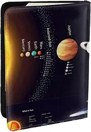 [JEJEA] Solar System Jupiter Saturn Print Travel Organizer Credit Cards Case Passport BookPassport Holder Cover Wallet forTraveling,, Black, One Size