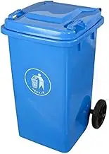 Outdoor 100L 120L 240L Outdoor Trash Can with Wheels Heavy Duty Large Garbage Can with Lid Commercial Trash Can for Porch Backyard Deck Patio Recycling dustbin(Blue,240L)
