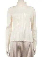 Ecru Wool Turtleneck Jumper