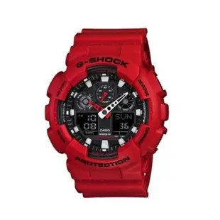 【紐約范特西】現貨 正品 CASIO G-SHOCK 重型機械感 GA-100B-4A 多錶板 紅