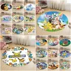 P0kémon Pikachu Room Floor Mat Eevee Circle Round Carpet Anti-slip Chair Rug Mat