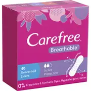 Carefree Liners Breathable Unscented Liners 48 Pack