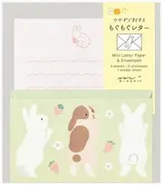 Midori 86934006 Mini Letter Set, 934 with Stickers, Rabbit Pattern