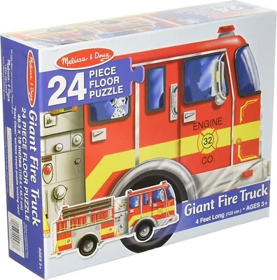 Melissa & Doug Fire Truck Jumbo Jigsaw Floor Puzzle 24 Pieces New