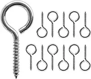 12 Pcs Screws Eye hooks 2.56 Inch 304 Stainless Steel Heavy Duty Eye Hooks Screw,m5 screw eye,Rust and Corrosion Resistant,Load Bearing 200LB,Indoor & Outdoor Use (12)