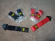 OMP TOW STRAP HIGH STRENGTH 2 TON RALLY TRACK RACE BUMPER TOWING RECOVERY