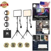 2-Pack 22W LED Video Light Kit with Adjustable Tripods - Perfect for Studios
