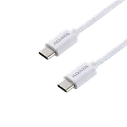 ADATA USB TYPE C TO TYPE C M-M CABLE WHITE support 100W, QC 3.0, PD 3.0 - CACC-100PN-WH