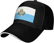 [SSIULUS] Flag of San Marino Casquette Cap Hats,Trucker,Baseball Cap with Snapback,Perfect for Summer,Golf