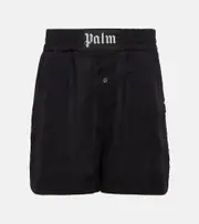 [Palm Angels] Palm Angels Logo linen boxer shorts AU 14 black