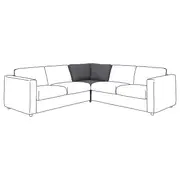 VIMLE corner section, Gunnared medium grey