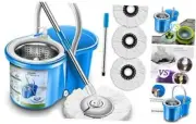 Simpli-Magic Spin Mop 4 Heads Included, Basic, Blue