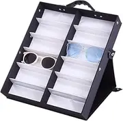 [HAMKVBPR] Sunglasses Storage Box Sunglasses Storage Box Portable Glasses Display Box Sunglasses Display Eyewear Display Case(12 grids)