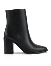 [SIREN] Ricci Ankle Boots in Black Pebble Leather