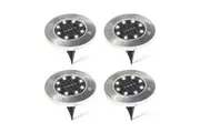 4-16pk 8 LED Solar Lights Outdoor Garden Light Solar Inground Light Buried Pathway Light Stainless Steel Waterproof
