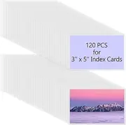DSYIL 120 PCS Index Card Laminating Pouches, 3 x 5 Index Card Holder Pouches, 5 Mil Recipe Card Laminating Pouches, Clear Plastic Labels Holders for Photos, Library Card, Note Cards and Flash Cards