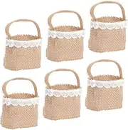 Parliky 6pcs Handheld Basket for Easter Eggs Storage Wedding Flower Girl Baskets Lightweight Sturdy Design Decor for Parties and Events
