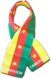 CAMEROON FLAG SCARF - LIGHTWEIGHT POLYESTER 8" x 60" - NEW SCARF SHAWL WRAP