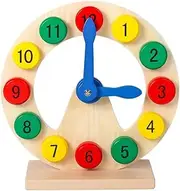Kisangel 1Pc Wooden Number Clock for Educational Learning Tool Cognitive Development Safe Materials Present for Birthdays and Festivals Enhances Imagination and Thinking Skills