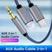 2 in 1 Aux Audio Cable USB C iPhone to 3.5mm jack Aux Cable For IOS & Android
