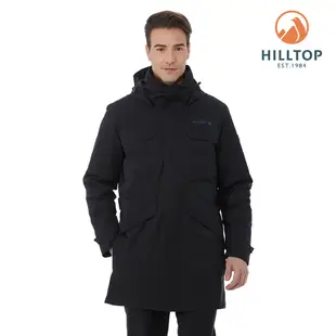 【HILLTOP山頂鳥】 GORE-TEX 二合一防水羽絨長大衣 男款 黑｜PF21XM60ECAA