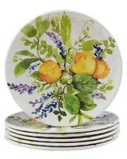 Certified International Melamine Set of 6 Lemon Zest Salad Plates