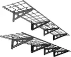 12X72 Inch Wall Shelf Garage Storage Rack, 2-Pack, Black