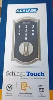 Schlage Touch Keyless Electronic Deadbolt BE375 V Cam 619 Satin Nickel