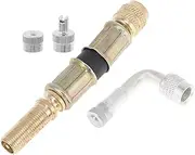 X AUTOHAUX 1 Set 90 Degree Copper Tire Valve Extension with Flexible Plastic 75mm Tyre Valve Stem Extender for Car Motorcycle RV Truck Bike